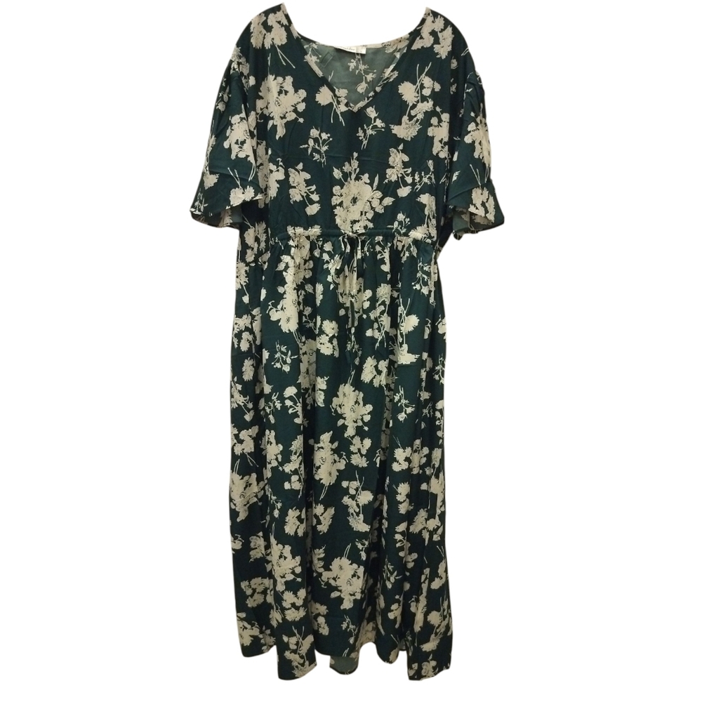 Floral Print Boho Cottagecore Maxi Dress Sundress With Pockets Sz 24 - Picture 5 of 13